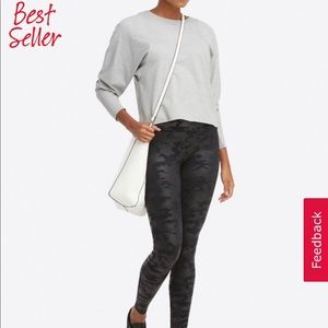 Spanx faux leather camo leggings